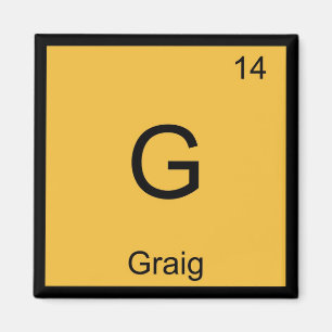 Graig Name Chemistry Element Periodic Table Magnet