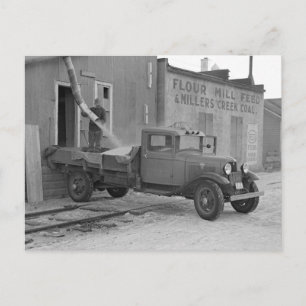 Grain Delivery Truck, 1937 Postcard