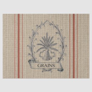 Grain Sack with Red Stripes Tissue Paper