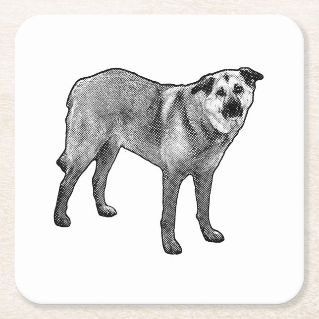 grain-soft calm, tibetan mix square paper coaster (Front)
