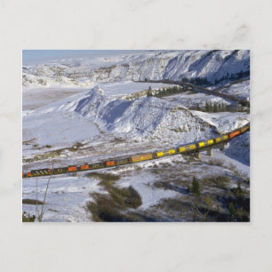 Grain train, Alberta, Canada Winter Postcard
