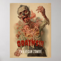 Grains I'm A Vegan Zombie Funny Vintage Horror