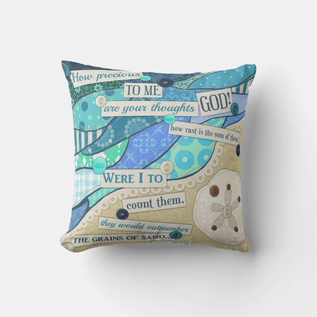 "Grains of Sand" Scripture Beach Pillow (Front)