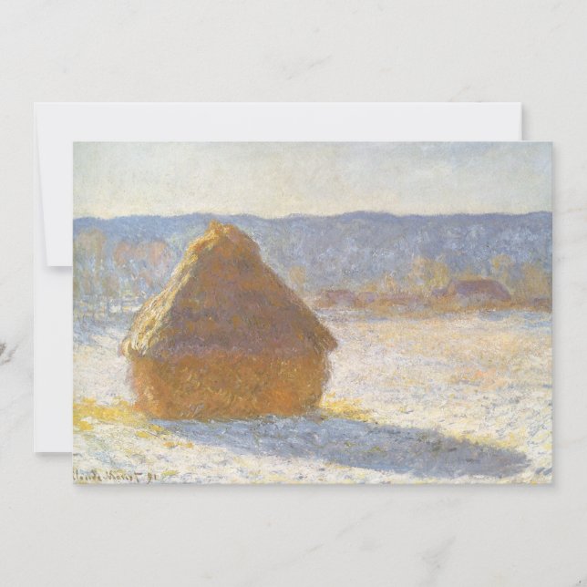 Grainstack in Morning, Snow Effect by Claude Monet (Front)