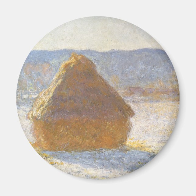 Grainstack in Morning, Snow Effect by Claude Monet Magnet (Front)