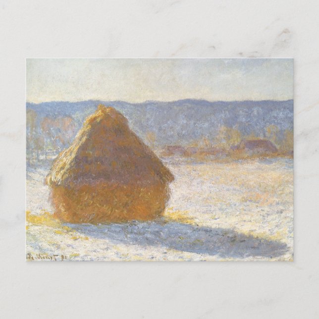 Grainstack in Morning, Snow Effect by Claude Monet Postcard (Front)