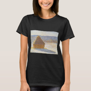 Grainstack in Morning, Snow Effect by Claude Monet T-Shirt
