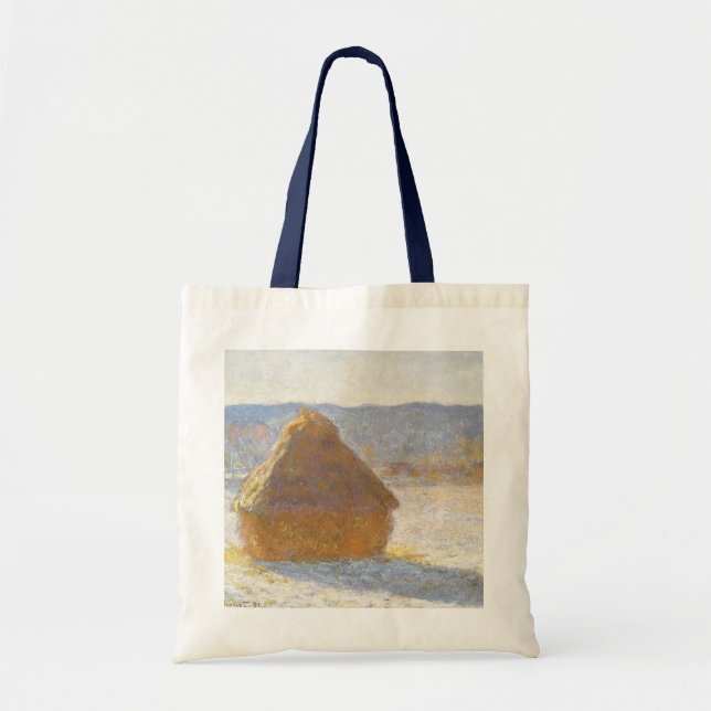 Grainstack in Morning, Snow Effect by Claude Monet Tote Bag (Front)