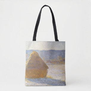 Grainstack in Morning, Snow Effect by Claude Monet Tote Bag
