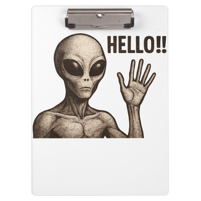 Grainy Encounter: The Alien Greeting Clipboard (Front)