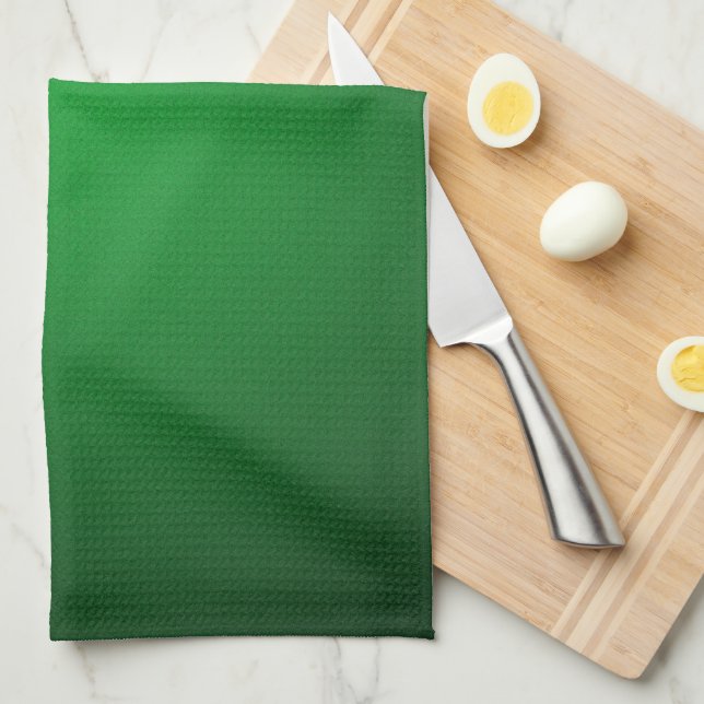 Grainy Green-Black Vignette Tea Towel (Quarter Fold)