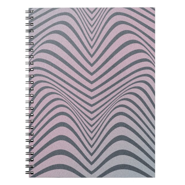 Grainy psychedelic background. Zebra stripe patter Notebook (Front)