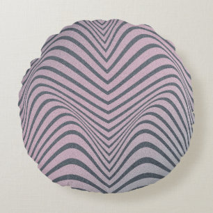Grainy psychedelic background. Zebra stripe patter Round Cushion
