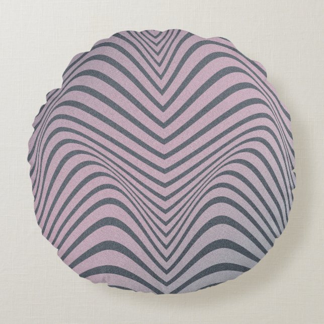 Grainy psychedelic background. Zebra stripe patter Round Cushion (Front)