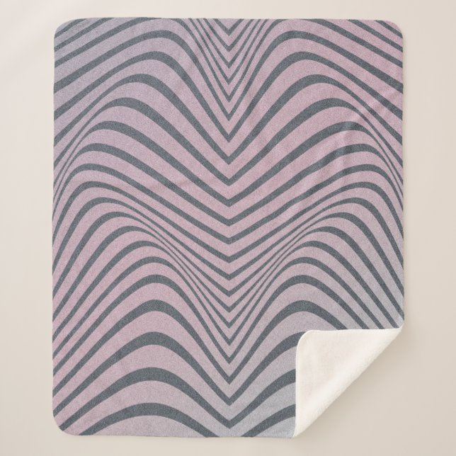 Grainy psychedelic background. Zebra stripe patter Sherpa Blanket (Front)