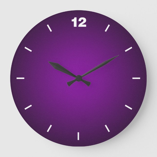 Grainy Purple-Black Vignette Large Clock (Front)