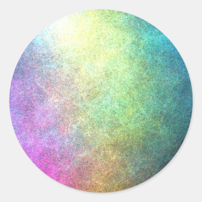 Grainy Rainbow Abstract Classic Round Sticker (Front)