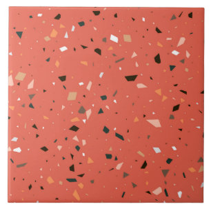 Grainy red terrazzo texture seamless pattern  ceramic tile