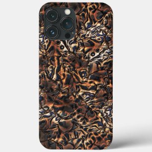Grainy texture satin brown embossed and grayish iPhone 13 pro max case