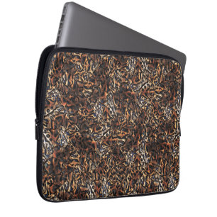 Grainy texture satin brown embossed and grayish laptop sleeve
