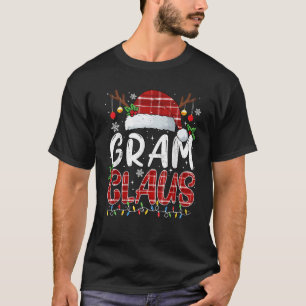Gram Claus Christmas Lights Pajama Family Matching T-Shirt