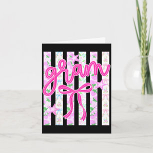 Gram floral coquette bow mother's day cute women card