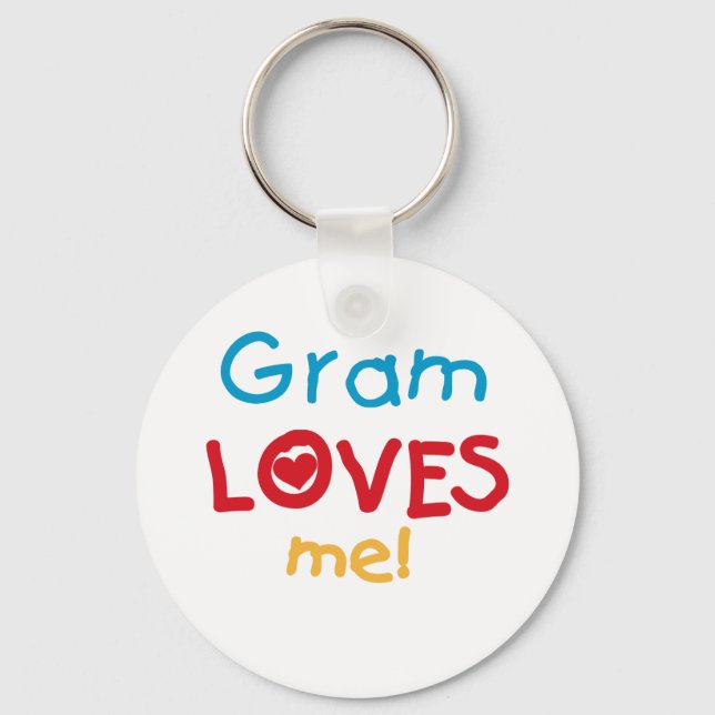 Gram Loves Me T-shirts and Gifts Key Ring (Front)
