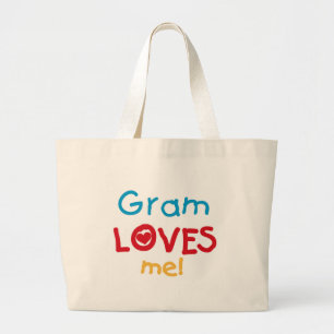 Gram Loves Me T-shirts and Gifts Large Tote Bag