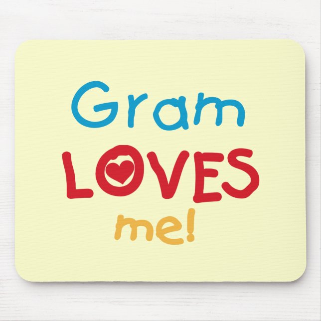 Gram Loves Me T-shirts and Gifts Mouse Pad (Front)