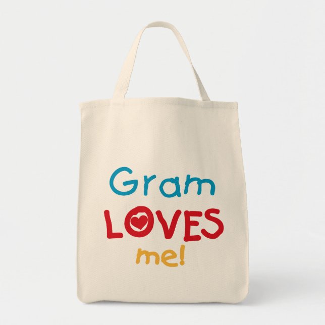 Gram Loves Me T-shirts and Gifts Tote Bag (Front)