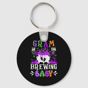 Gram Of The Brewing Baby Grandma To Be Halloween  Key Ring