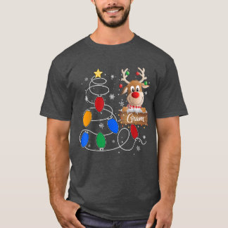 Gram Reindeer Lights Christmas Tree  Cute Christma T-Shirt