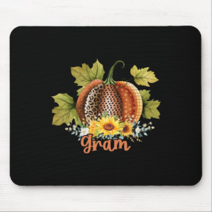 Gram Thanksgiving Leopard Pumpkin Sunflower Coquet Mouse Pad