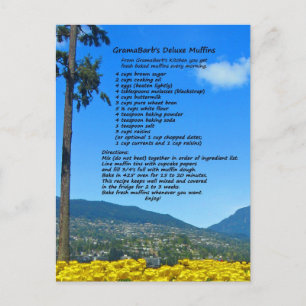 GramaBarb's Deluxe Muffin Recipe Postcard