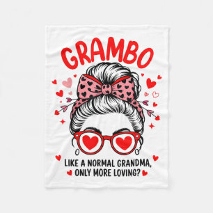 Grambo Valentine Quote Loving Grandma Illustration Fleece Blanket