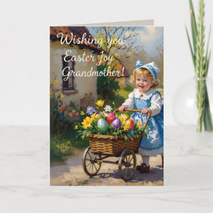 GRAMDMOTHER ~ EASTER VINTAGE ART ~ Sweet child ~  Holiday Card
