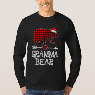 Gramma Bear , Red Buffalo Plaid Gramma Bear Pajama T-Shirt