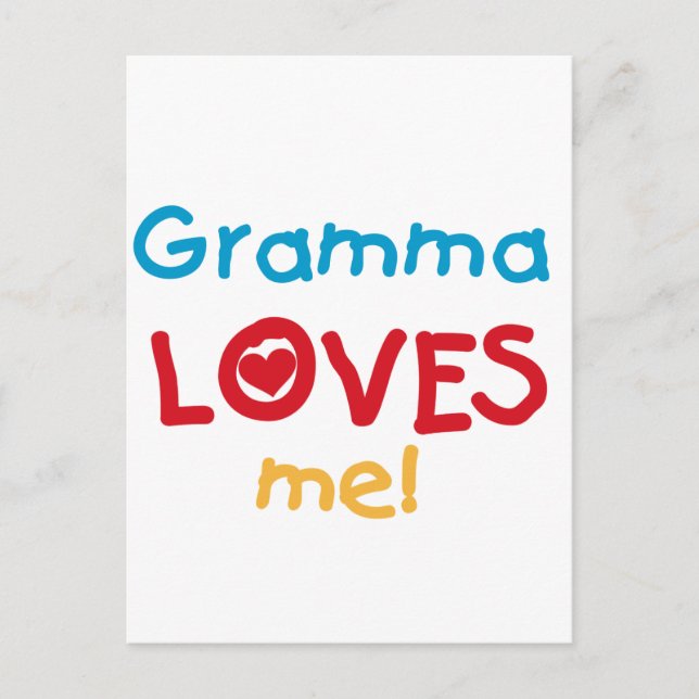 Gramma Loves Me T-shirts and Gifts Postcard (Front)