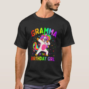 Gramma of the Birthday Party Girl Dabbing Unicorn T-Shirt