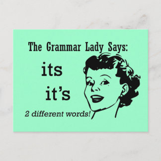 Grammar It's and Its Postcards