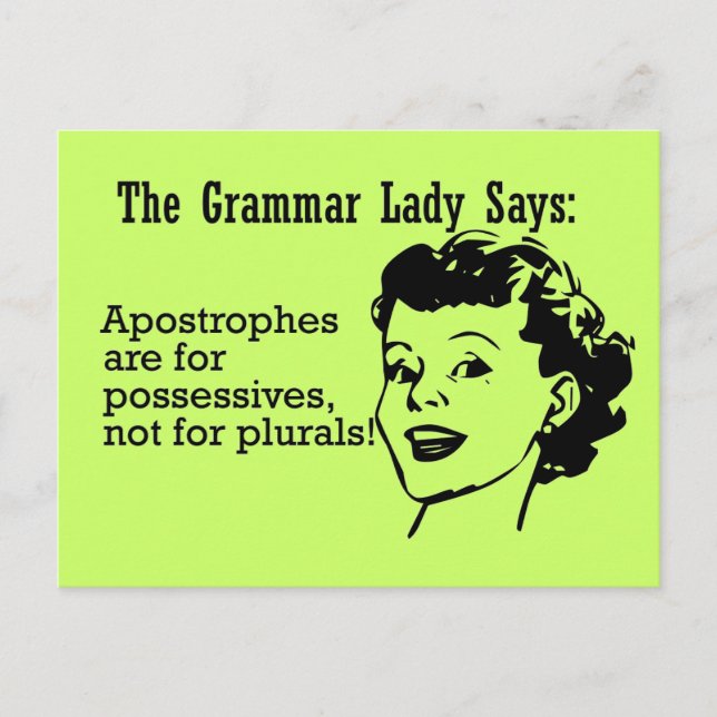 Grammar Lady Apostrophes Postcards (Front)