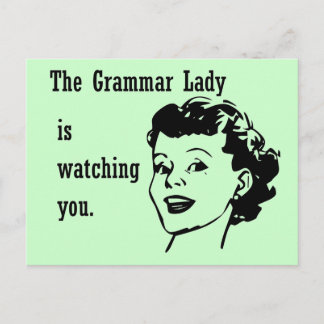 Grammar Lady Watching Postcards