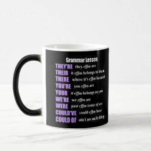 Grammar Lesson Humour They're Their There Magic Mug