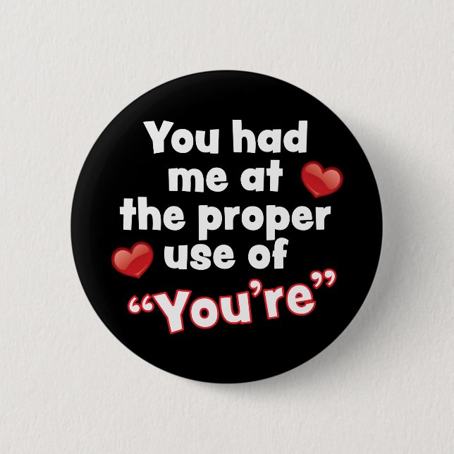 Grammar Love Standard, 2¼ Inch Round Button (Front)