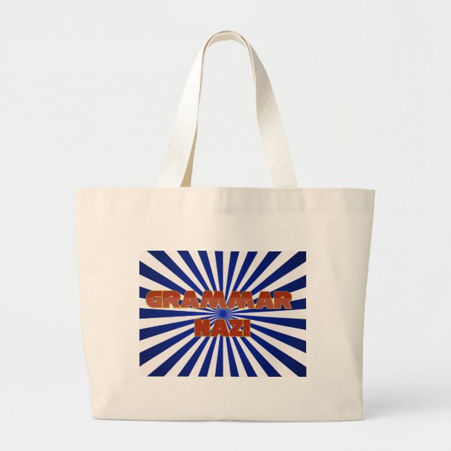 Grammar Nazi Large Tote Bag (Front)