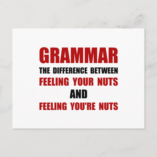 Grammar Nuts Postcard (Front)