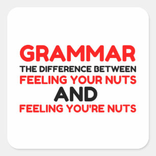 Grammar Nuts Square Sticker