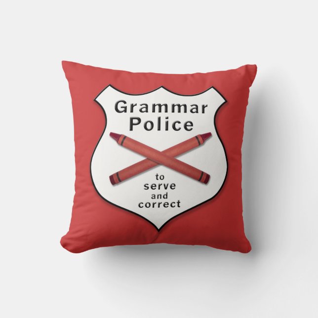 Grammar Police Badge Cushion (Front)