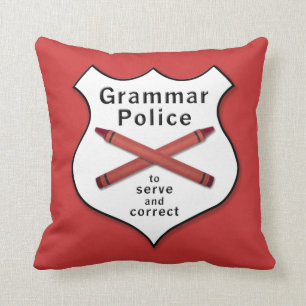 Grammar Police Badge Cushion