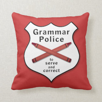Grammar Police Badge Cushion